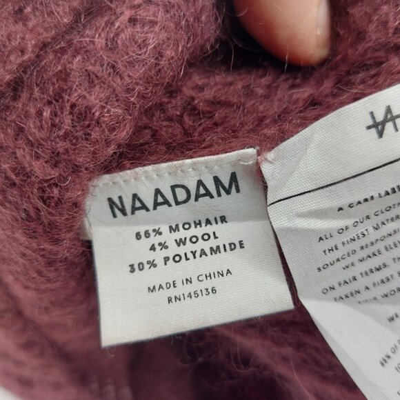 Naadam Mohair Wool Flare Sleeve Turtleneck Sweater Size Small Oversized - Picture 3 of 6